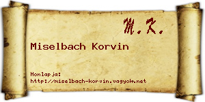 Miselbach Korvin névjegykártya